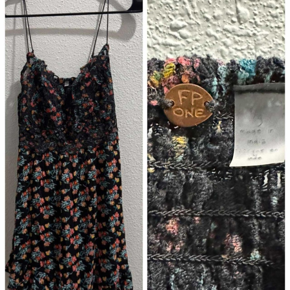 Free people Floral Spaghetti Strap Dress